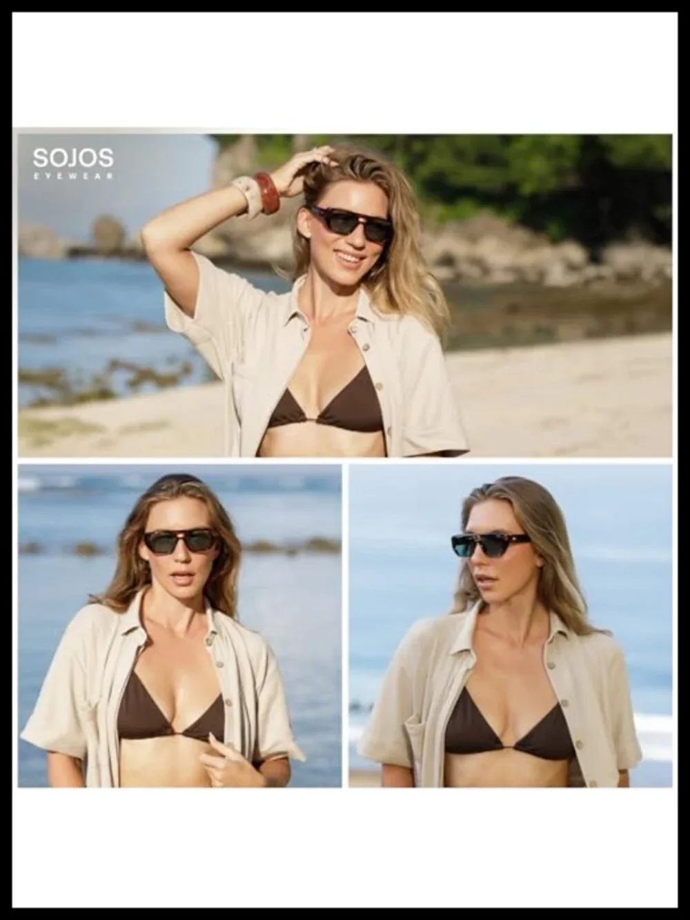 Retro Flat Top Double Bridge Square UV400 Polarized Sunglasses for Women Men